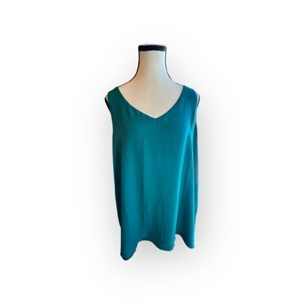 Women’s 2X Reitmans Teal Chiffon Sleeveless V Neck XXL 18 20 2XL